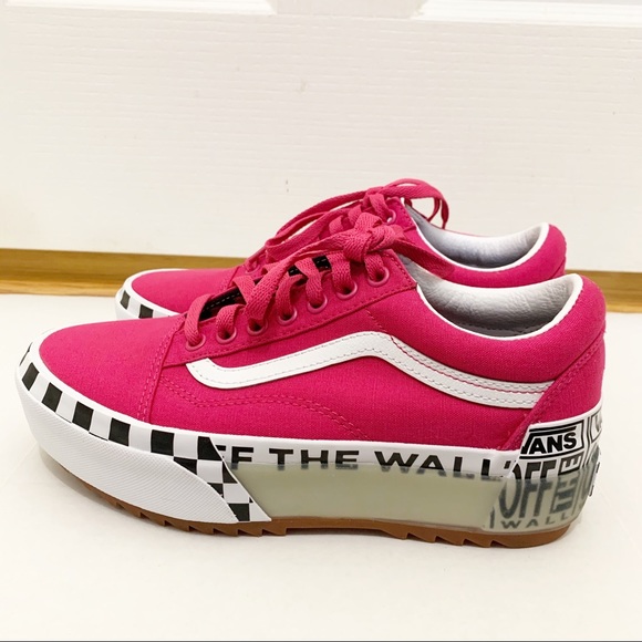 Vans Pink and White Platform Shoes - Picture 3 of 9